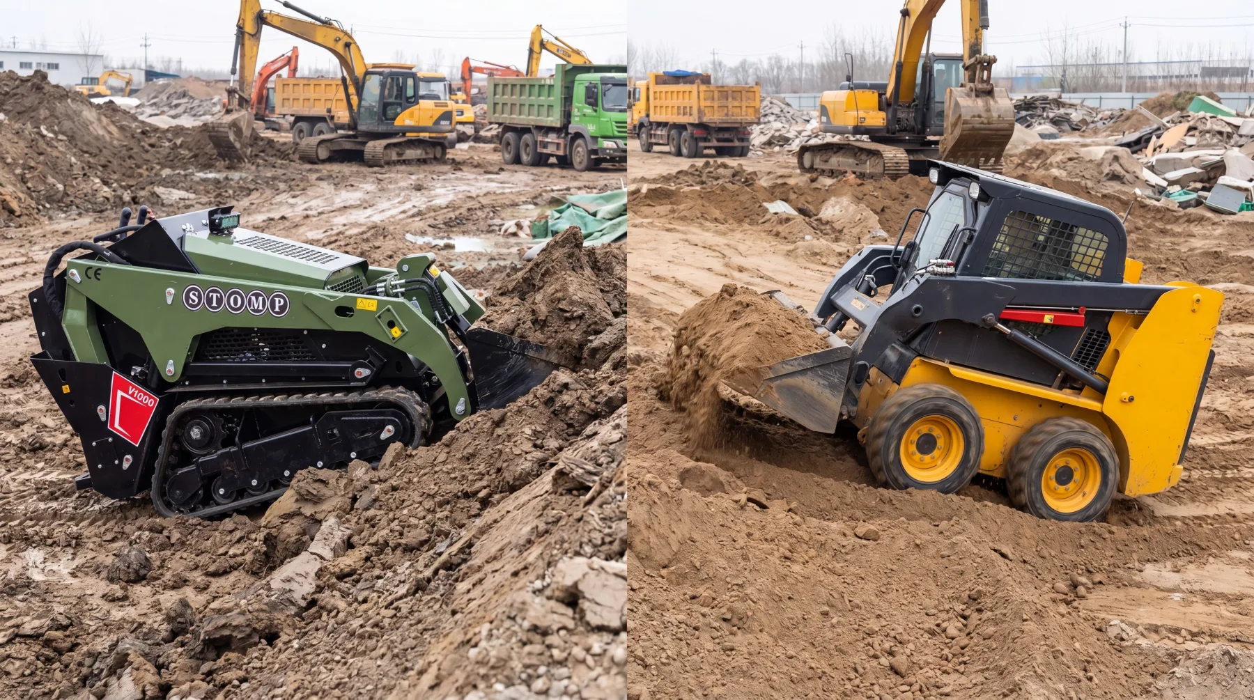 Compact track loader stability and pushing power