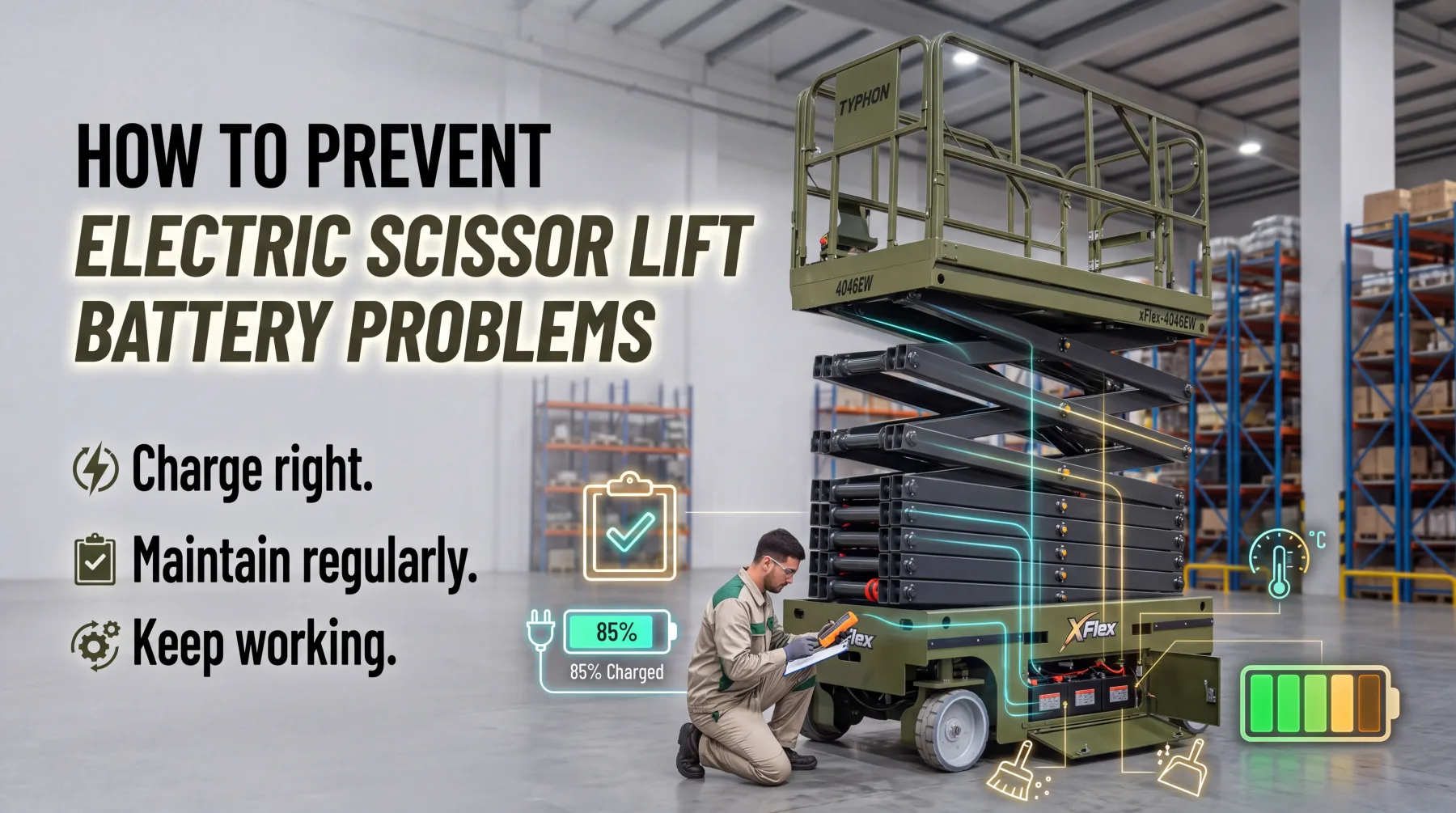 How to Prevent Battery Problems in Electric Scissor Lifts