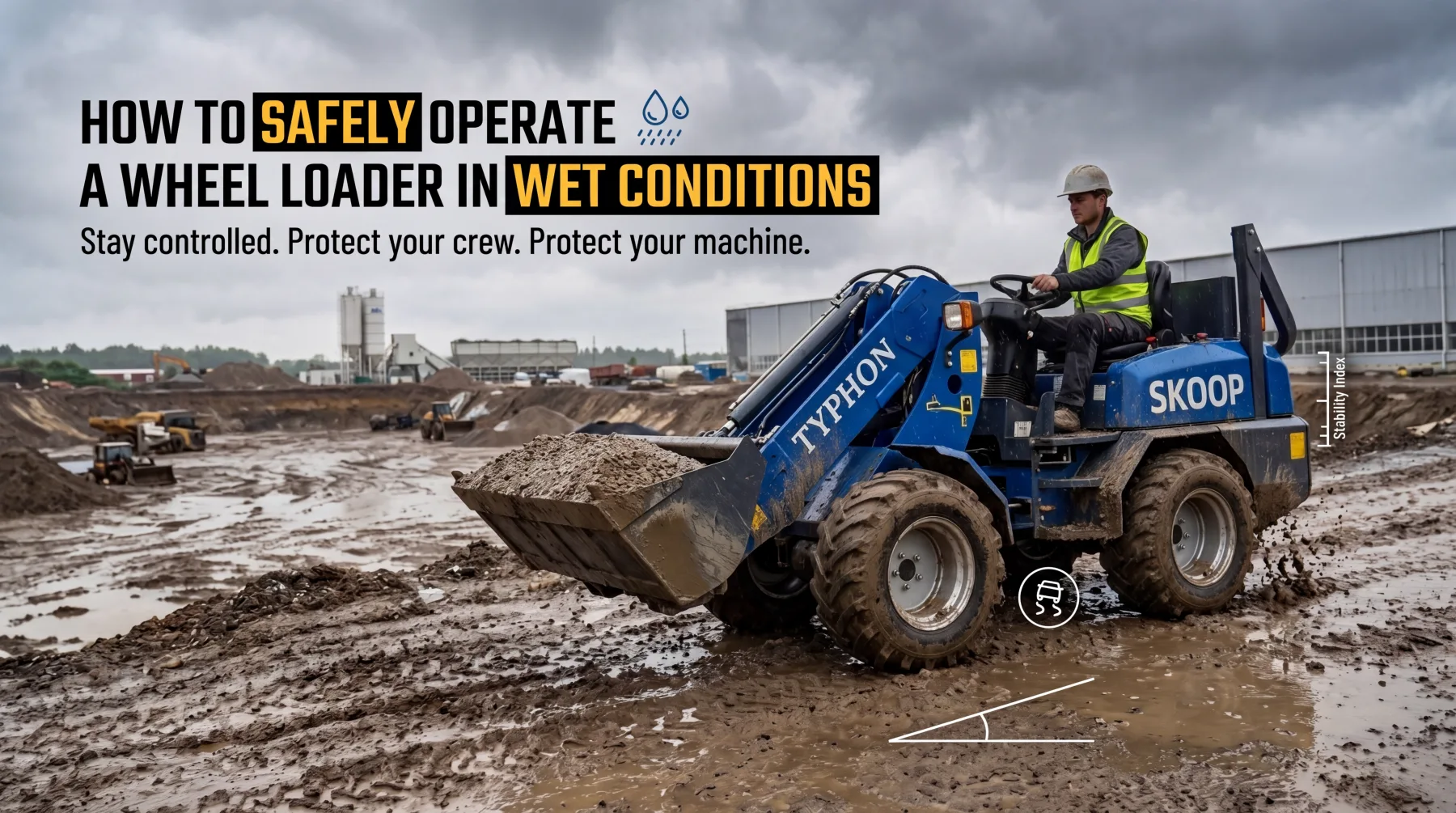 How to Safely Operate a Wheel Loader in Wet Conditions