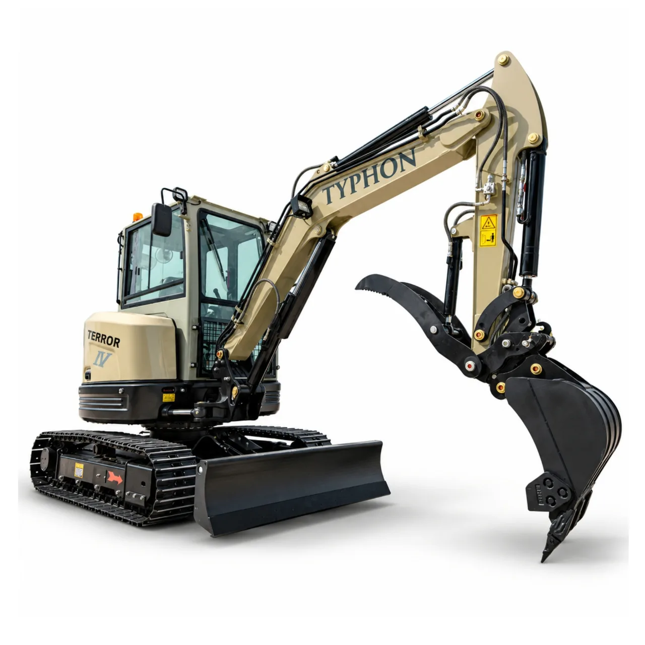 TYPHON TERROR IV PROPACT 9,000 lb Mini Excavator – Kubota D1703, AC/Heat Cab & Metal Tracks view 1