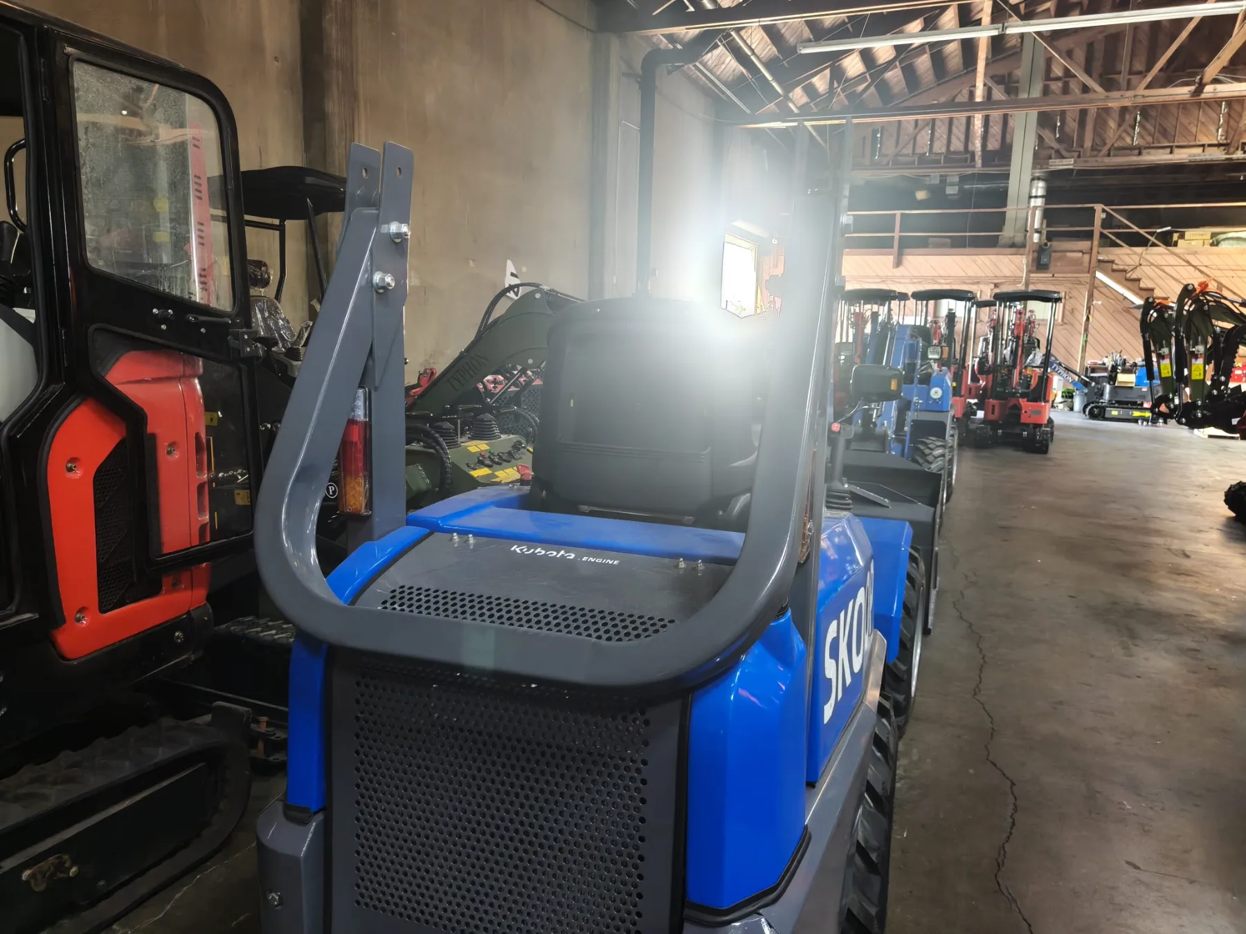 Machinery washed and detailed ahead of transport trailer loading