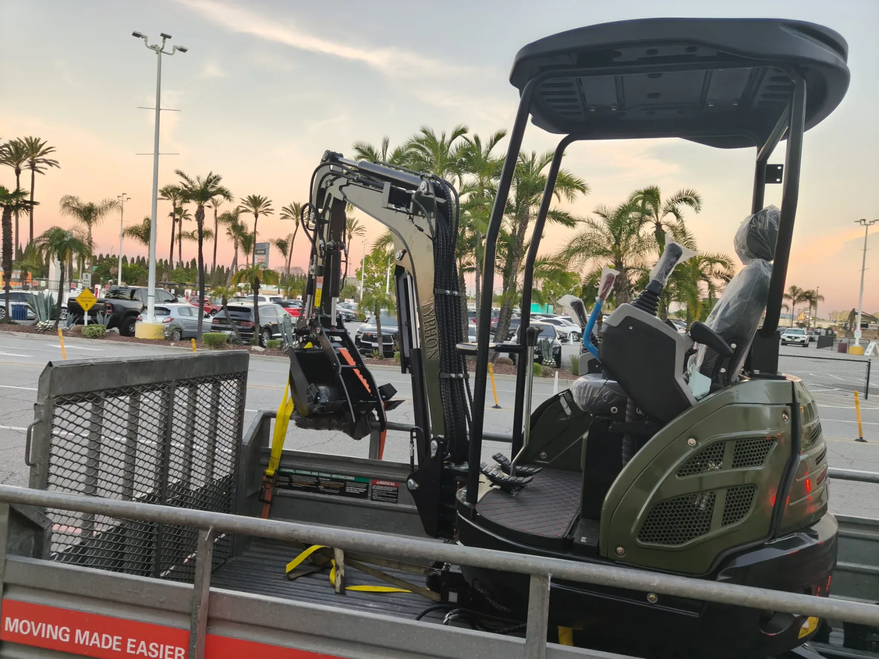 Equipment lined up in parallel ready for carrier transport