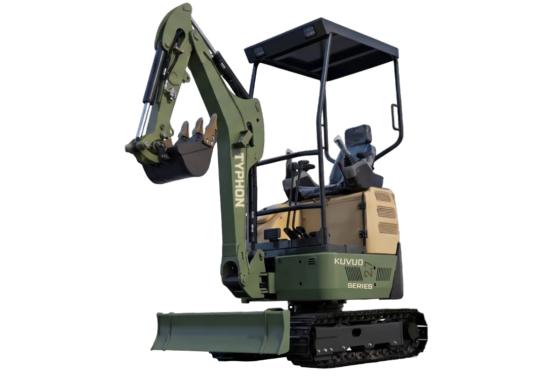 Mini excavator ready for construction and landscaping work