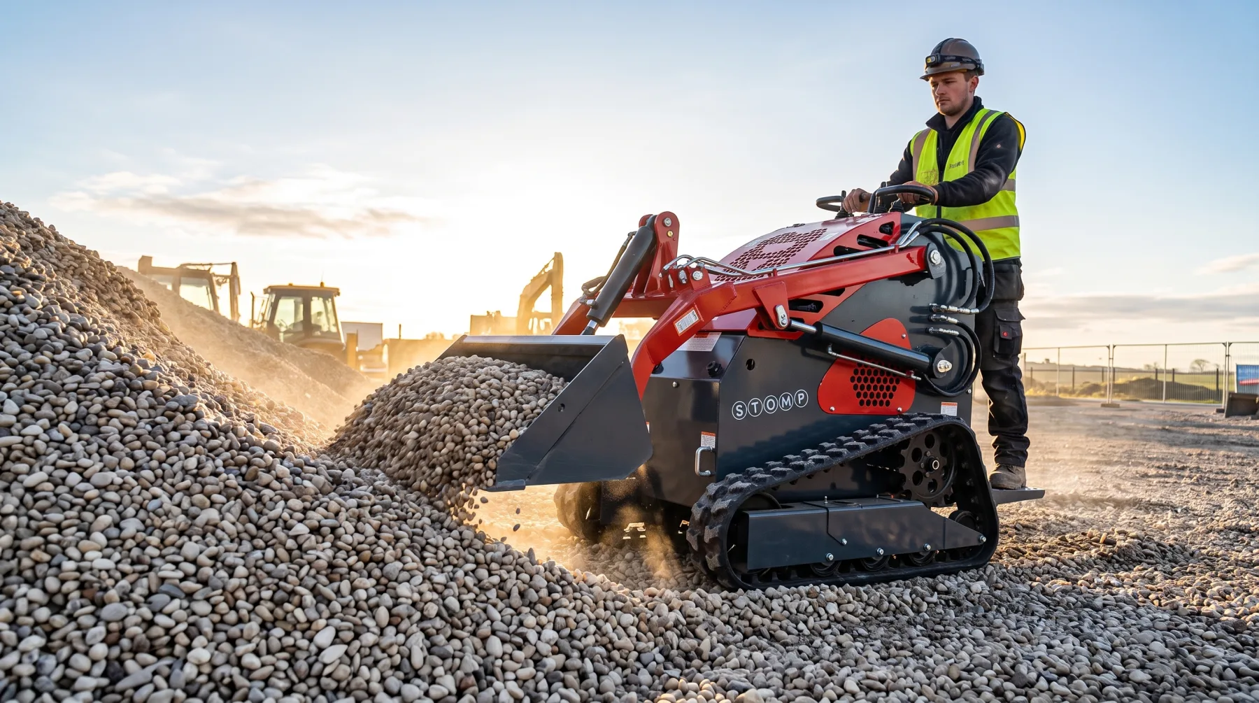 Skid steer bucket floor design during material loading